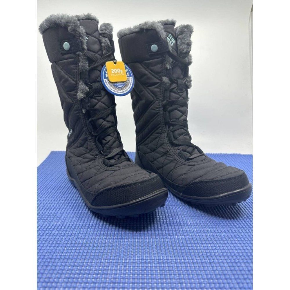 Columbia Minx Mid‎ III Winter Boots Womens Black New Waterproof Insulated SZ. 4